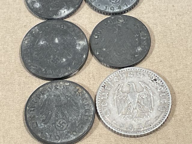 Bunker Militaria Original Nazi Era German Coins Set of 10