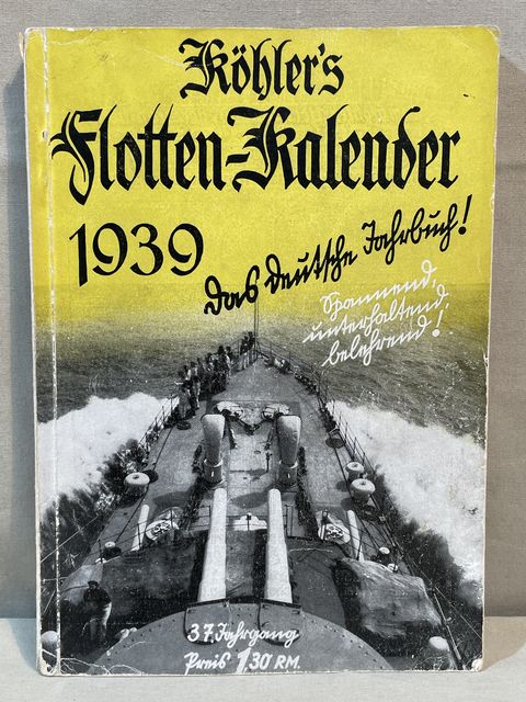 Bunker Militaria: Original WWII German Fleet Calendar 1939 Book 