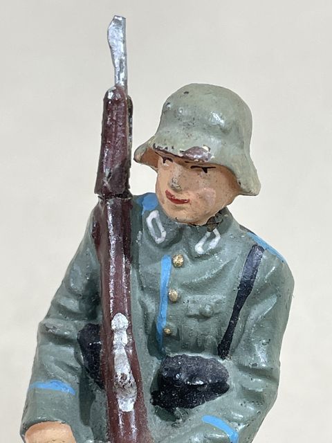 Bunker Militaria: Original Nazi Era German Toy Soldier Sitting with Rifle