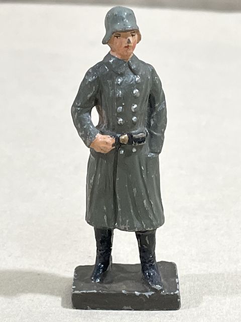 Bunker Militaria: Original Nazi Era German Army Toy Soldier in Greatcoat