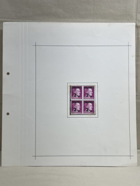 Original WWII German Block of Four FELDPOST 2kg Postage Stamps, MOUNTED