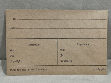 Original WWII Era German Courier Envelope, Time Sensitive