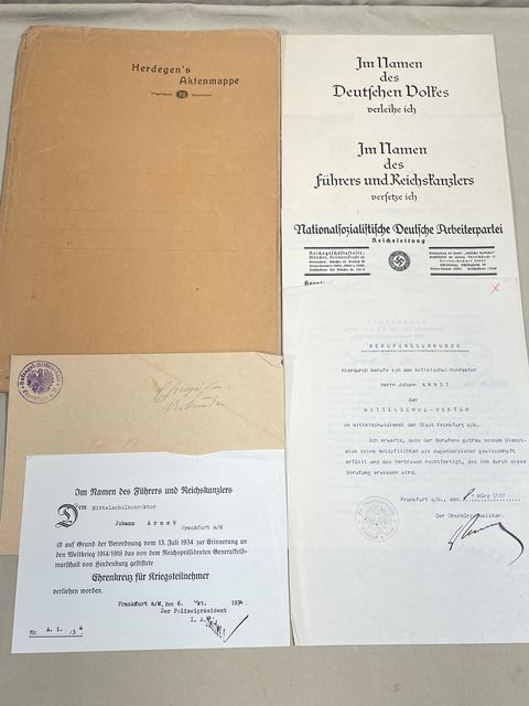 Bunker Militaria: Original WWII German Documents Grouping in Original ...