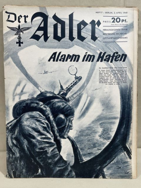 Original WWII German Luftwaffe Magazine Der Adler, April 1944