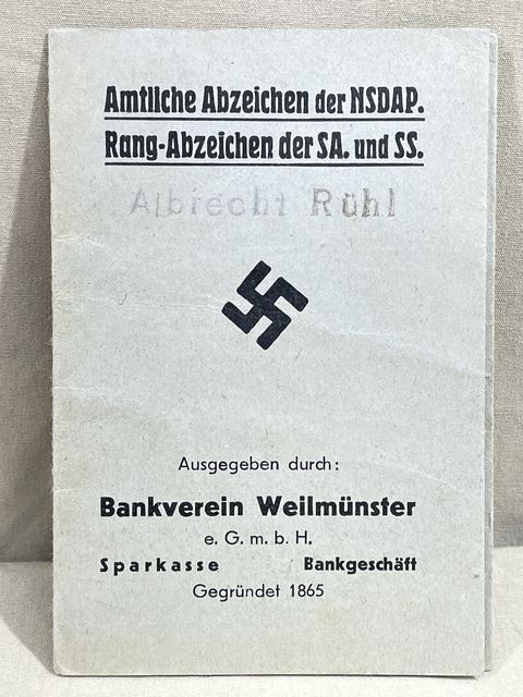 Bunker Militaria: Original Nazi Era German NSDAP Badges & SA/SS Ranks ...