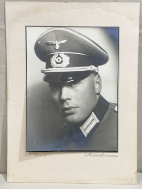 Original WWII German Army (HEER) Officer's Photograph on Backing