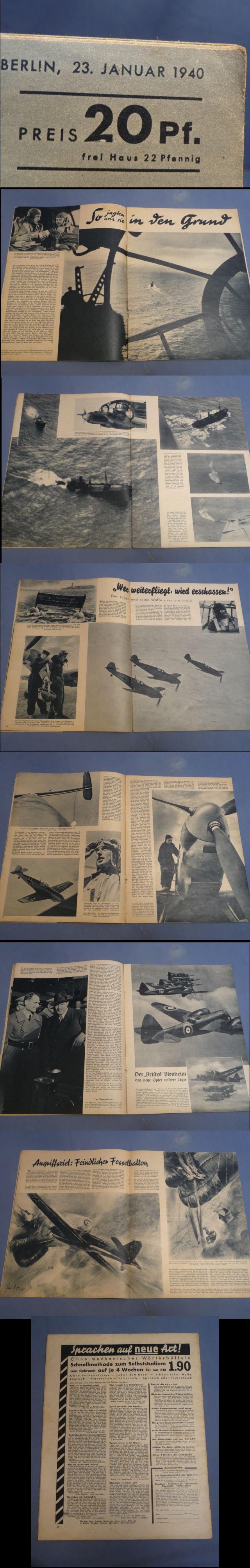 Bunker Militaria Original Wwii German Luftwaffe Magazine Der