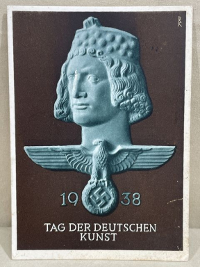 Original Nazi Era German Commemorative Postcard, 1938 Day of German Art
