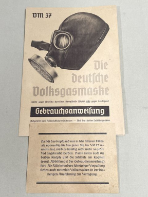 Original WWII German People's Gas Mask Instruction Pamphlet, Volksgasmaske