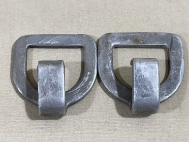 Original WWII German Equipment Hardware, D-Rings with Hooks Pair