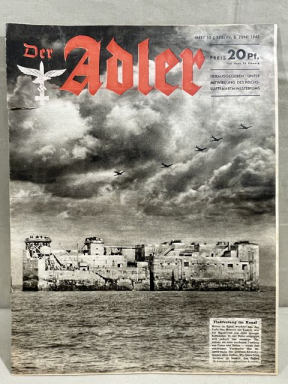 Original WWII German Luftwaffe Magazine Der Adler, June 1943