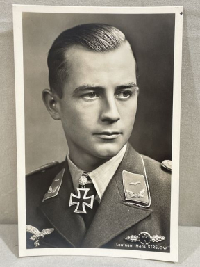 Original WWII German Personality Postcard, Ritterkreuztrger Leutnant STRELOW