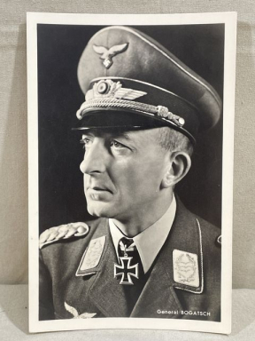 Original WWII German Personality Postcard, Ritterkreuztrger General Bogatsch