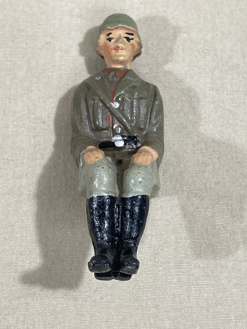 Bunker Militaria: Original Nazi Era German Toy Soldier Sitting