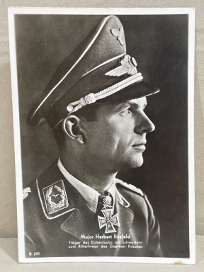 Original WWII German LW Personality Postcard, Major Ihlefeld