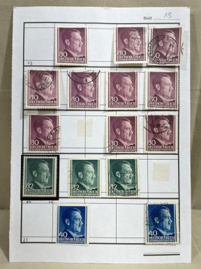 Original Nazi Era German Postage Stamp Set, Hitler General Government