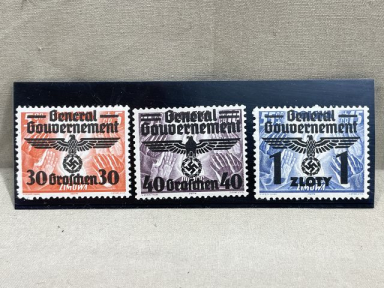 Original Nazi Era German Postage Stamp Set, General Government