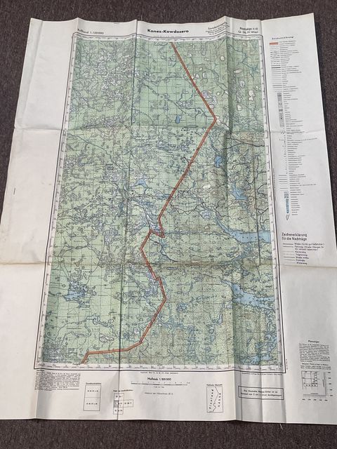 Bunker Militaria Original Wwii German Military Map Of The Konez