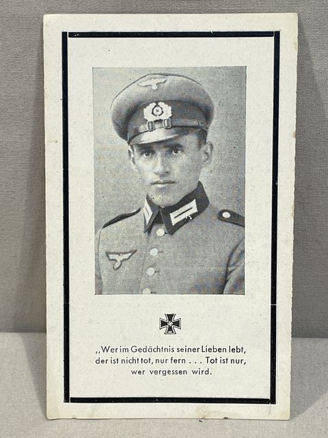 Bunker Militaria: Original Wwii German Remembrance Card, Gebirgsjäger 